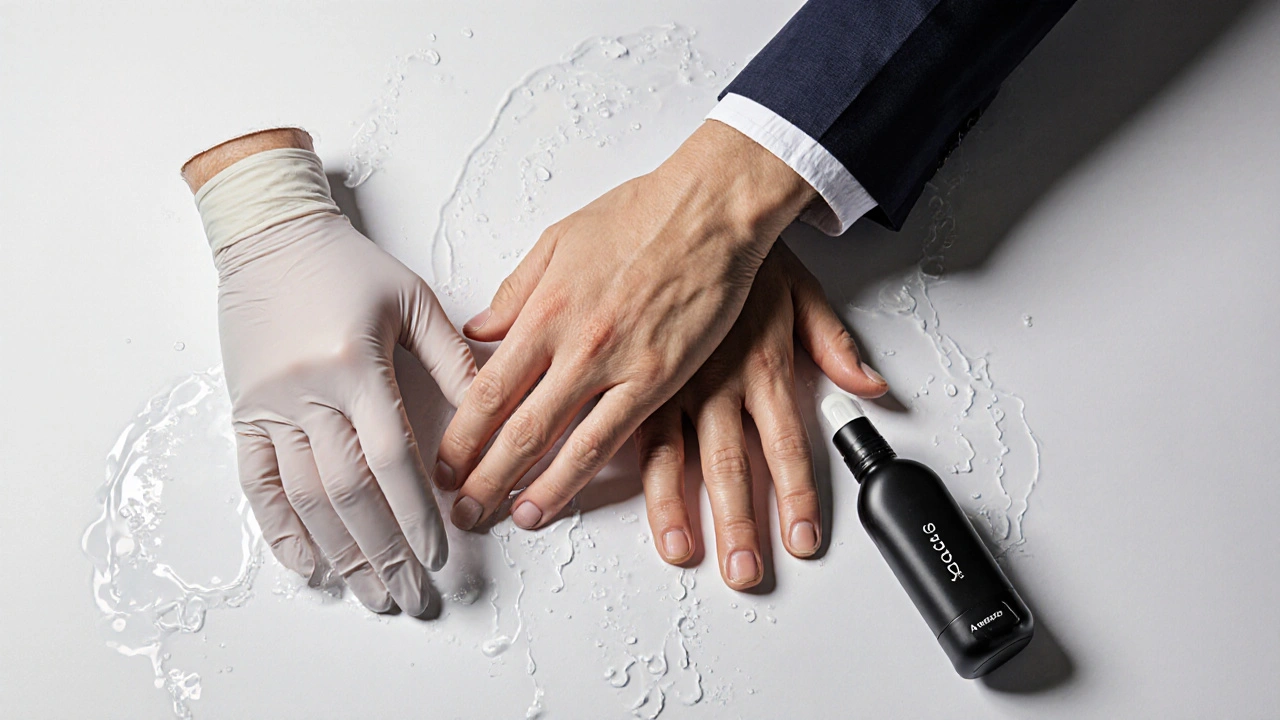 Three hands represent clinical, wellness, and self-care approaches to prostate health.